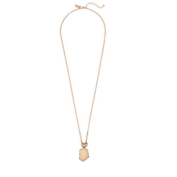 KATE SPADE Necklace feat. Cream Pendant w/ Pink‎ Stones set in Gold - Picture 4 of 10
